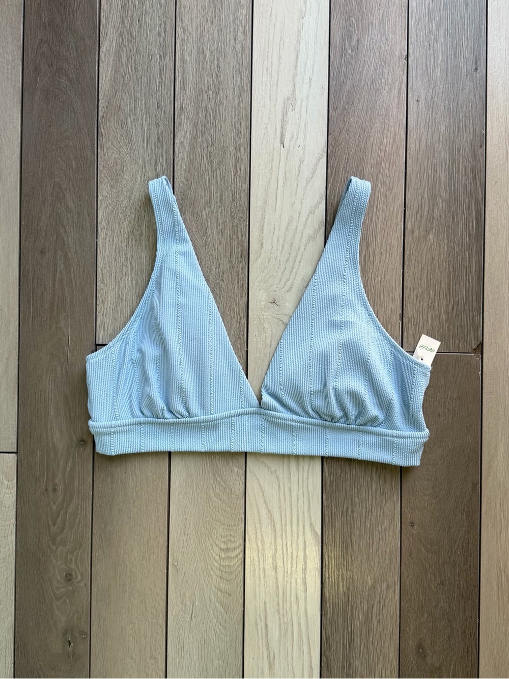 Aerie Ribbed Shine Plunge Longline Triangle Bikini Top
